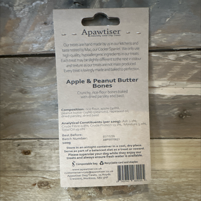Apple and Peanut Butter Bones